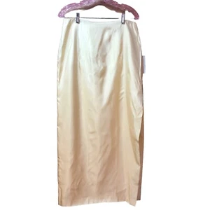 Scott McClintock Formal Maxi Skirt Size 14 Light Yellow Taffeta W/ Satin Liner - Picture 1 of 15