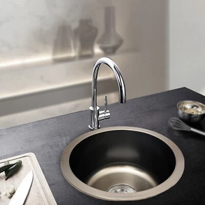 Spülbecken Runde Einzelbecken Einbauspüle Küchenspüle Waschbecken 36*36*18cm - Bild 1 von 11