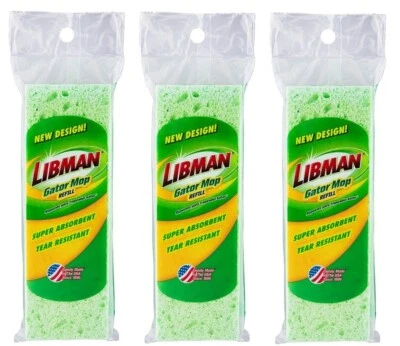 3 ~ Libman Gator 9" Wet Cellulose Mop Refill Tear Resistant Super Absorbent - Image 1 of 3