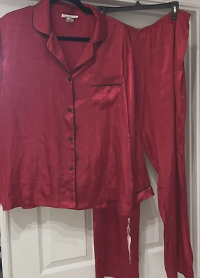 Conjunto de pijama para mujer talla XL LINEA DONATELLA parte superior inferior pantalones rojo conjunto de 2 piezas NUEVO Foto 1 de 4