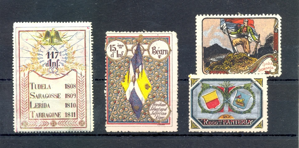 FRANCE 4 x POSTER STAMP= MILITAIR = (*) - F/VF  - Image 1 of 1