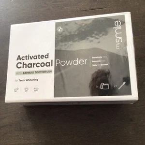 My Smile Activated Charcoal Powder Teeth Whitening Kit with 2x Bamboo Toothbrush - Picture 1 of 3