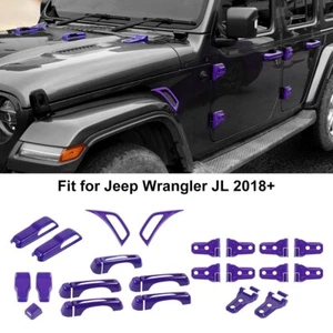 37X lila Außentürscharnier-/Griffabdeckungs-Trimm-Kit für Jeep Wrangler JL 2018+ - Picture 1 of 8