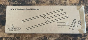American Fire Glass 18" x 6" Stainless Steel H-Style Burner - Natural Gas W/ Kit - Picture 1 of 3