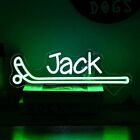 Hockey Neon Sign For Wall Decor Green Golf Jack Led Neon Light Green White