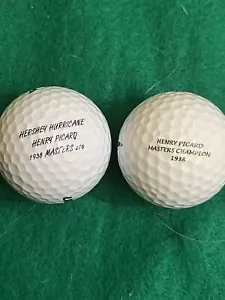 HENRY PICARD 1938 August National Masters Champ (2) Vintage Golf Balls Free Ship - Picture 1 of 4