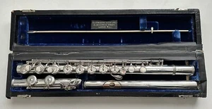 FLUTEMAKERS GUILD SOLID SILVER ALTO FLUTE (#198) - SOLID GOLD LIP - VERY RARE - Picture 1 of 6