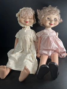2 Whimsies Pixie American Puppe & Spielzeug 1960 Zöpfe & Susie Snoozie mit Kleidung - Bild 1 von 22