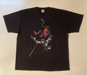 Vintage Wizard World Chicago 2002 Spider-Man Wolverine T Shirt Size XL Marvel DS - Picture 1 of 5