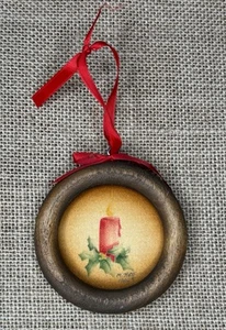 Teorema de velas de Navidad pintura adorno victoriano rústico primitivo casa de campo - Imagen 1 de 4