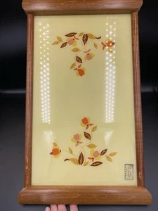 Rare Hall Autumn Leaf Jewel Tea Oil Paint On Glass Serving Tray In Original Box - Picture 1 of 8