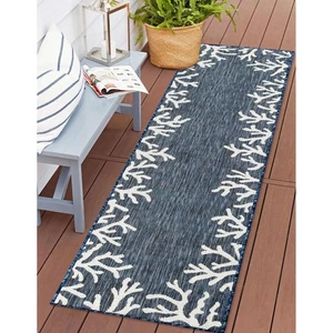 Alfombra Carmel de bajo perfil de mezcla sintética con telar eléctrico para interiores/exteriores - Tra... - Imagen 1 de 8