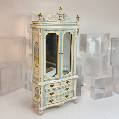 Dollhouse Miniature Hand Painted Mirrored Armoire Bespaq 1:12 Scale YN13 - Image 1 of 4