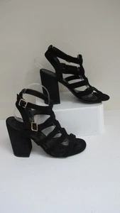 NEW LOOK BLACK SUEDE HEELS- SLINGBACKS - Size 7 - Picture 1 of 5