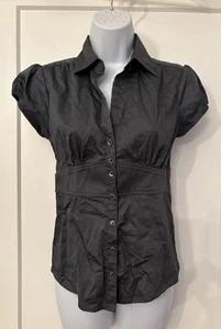 Top para mujer nuevo con etiquetas Banana Republic elástico gris con cuello abotonado talla 0 - Imagen 1 de 5