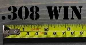 308 Win Aufkleber Sticker 3,5" Munitionsdose Box .308 Etikett schwarz Munitionskiste 9 mm - Bild 1 von 1