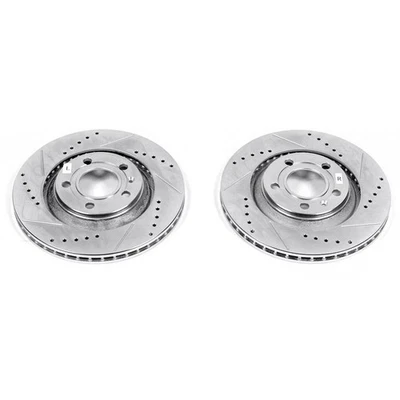 PowerStop Evolution Drilled Slotted Rotors Pair Rear For Audi S4 - Image 1 of 3