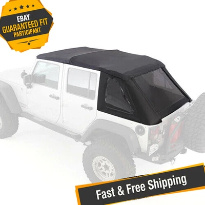 Smittybilt 9083135K Complete Bowless Combo Soft Top for Jeep Wrangler JK 4-Door - Imagem 1 de 4