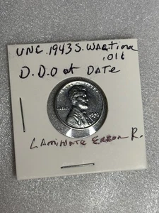 Unc.1943S war time STEEL error Penny DDO @ date, laminate reverse?exc. condition - Picture 1 of 8