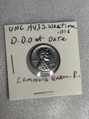 Unc.1943S war time STEEL error Penny DDO @ date, laminate reverse?exc. condition - Image 1 of 4