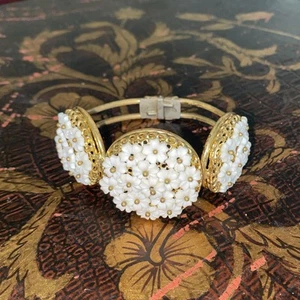 Miriam Haskell Bracelet Frank Hess Style Design. Unmarked. Antique White/ Gold - Picture 1 of 7