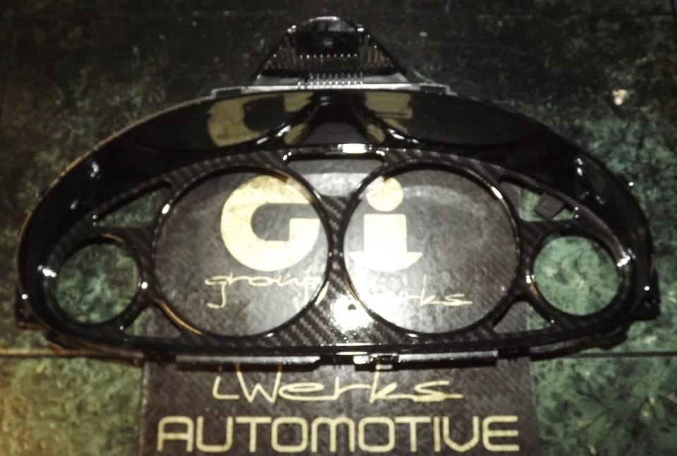 OEM+ 94-01 Acura Integra imitación fibra de carbono calibre racimo medidor visera conjunto GV Foto 1 de 4