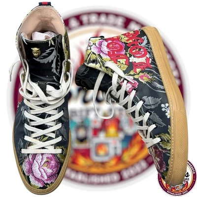 Size 11 Men’s Gucci Jacquard Hi Top Bouquet Shoes - Image 1 of 4
