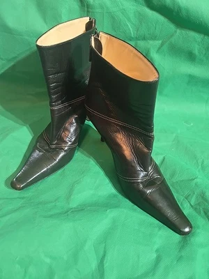 Botines Jimmy Choo London de cuero marrón tacón Stilletto para mujer 9,5 39,5 Foto 1 de 4