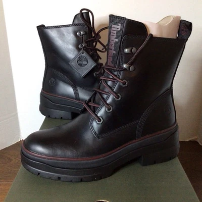 Timberland Malynn EK+ Womens Size 6.5 Black Waterproof Mid Lace Boots A2D6A - Image 1 of 4