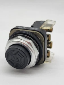 Allen-Bradley 800T-B Black Momentary Pushbutton w Contact Block Series T Nema 4, - Picture 1 of 13