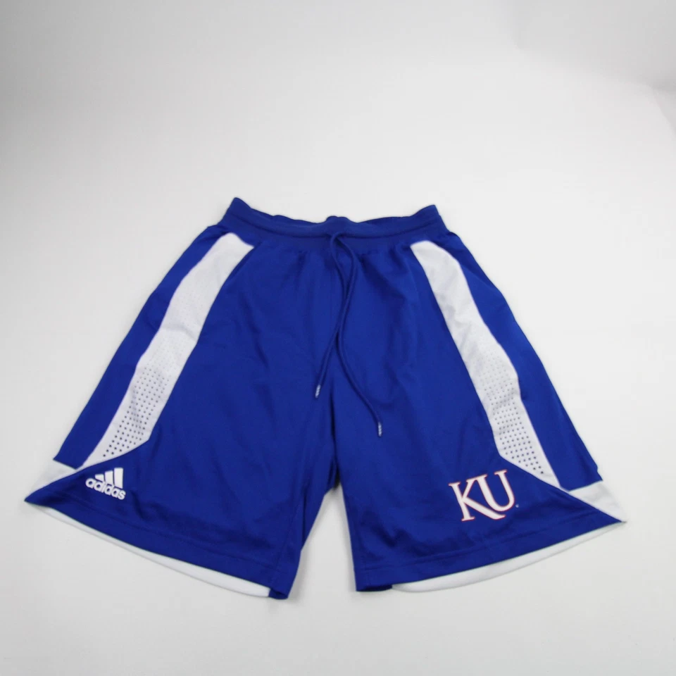 Kansas Jayhawks adidas Practice Shorts Men's Blue/White Used - Image 1 of 1