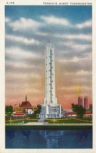 Postcard IL Chicago World's Fair 1934 Texaco's Giant Thermometer Nr Mint - Picture 1 of 1
