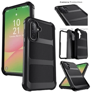 Schwarze Hülle für Samsung Galaxy A56 5G Stoßfest Robust Robust Handy Cover - Bild 1 von 16