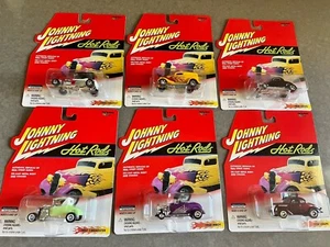 NEW 2001 Johnny Lightning Hot Rods Complete Set Incl A White Lightning Metal MOC - Picture 1 of 14