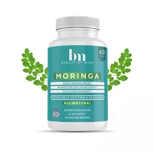MORINGA OLEIFERA LEAF PILLS 60 CAPSULES NATURAL MULTI VITAMIN ORGANIC - Picture 1 of 6