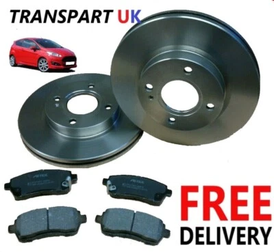 For Ford Fiesta MK7 Front Brake Discs and Pads O.E Quality Petrol Diesel 08-17 - Image 1 of 2