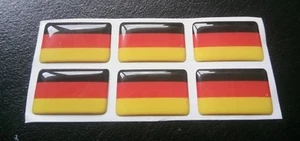 6 X German Flag Resin 3D Domed Europe Sticker label 27mm x 16mm waterproof - Picture 1 of 1