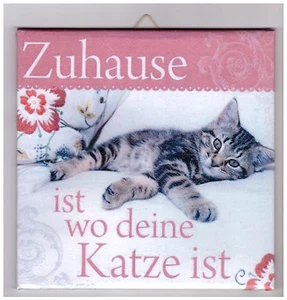 Azulejo decorativo mural imagen idea de regalo traer gato con refrán (003DP) - Imagen 1 de 2