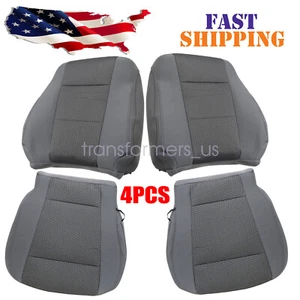 For 2017-2021 Ford F250 F350 F450 F550 Front Bottom Top Cloth Seat Cover Gray - Picture 1 of 132