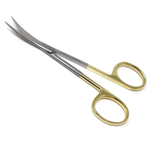 T/C Round Pattern IRIS Scissors 4.5 Curved Tip with TUNGSTEN CARBIDE Inserts - Picture 1 of 4