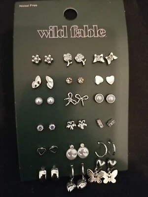 NUEVO Juego de Pendientes Wild Fable 18 Pares - Tono Plata Libre de Níquel Foto 1 de 4