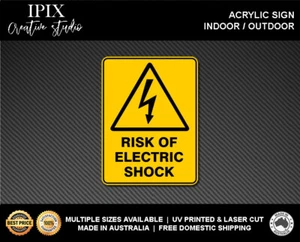WARNING - RISK OF ELECTRIC SHOCK - ACRYLIC SIGN | HEALTH & SAFETY - Picture 1 of 6