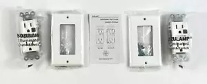 Sozulamp Illuminated Wall Outlet TR Socket w/ Wallplate Non-Toutch White 2-Pack - Picture 1 of 5