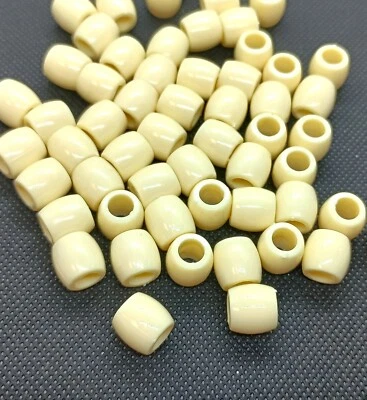 100pcs big cream plastic pony beads 11x11.5mm for DIY Handcraft projects - Image 1 of 4