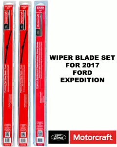 Motorcraft Premium Wiper Blades Genuine OEM Set Of 3 For Ford Expedition 2017 - Picture 1 of 2
