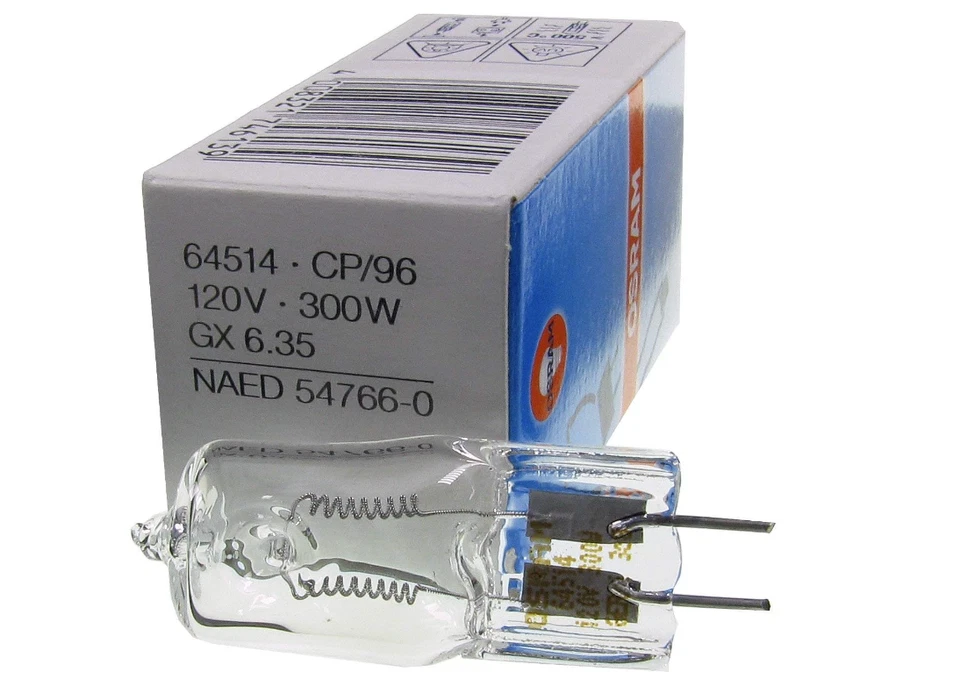 OSRAM 64514 CP/96 300W 120V GX6.35  Projector, Stage & Studio Lamp - Image 1 of 1