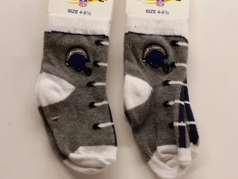 NFL Children Socks (Size: 4-5 1/2) San Diego Chargers #1-2 (2 Pair) Cover