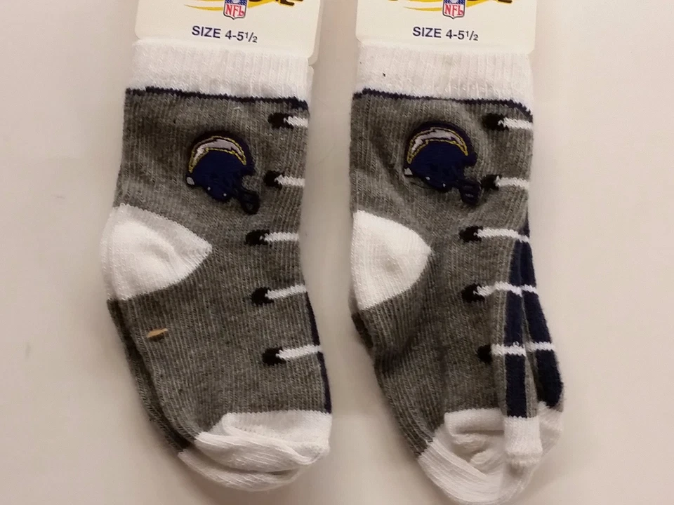 NFL San Diego Chargers Children Socks - Size: 4-5 1/2, New (Lot of 2 Pair) - Image 1 of 1