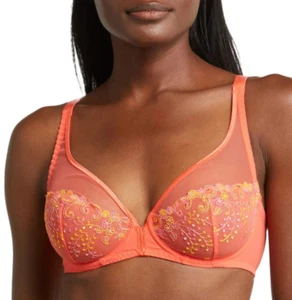 Simone Perele Delice Full Cup Plunge Bra Size 10C 32C 85C RRP $140 - Picture 1 of 4