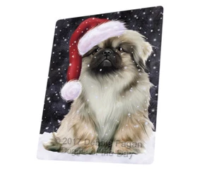 Let it Snow Christmas Holiday Pekingese Dog Woven Throw Sherpa Blanket T103 - Picture 1 of 1